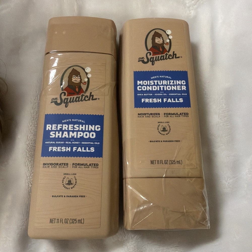 Dr. Squatch Natural Mens Shampoo and Conditioner Fresh Falls 11 fl oz Set